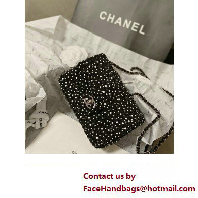 Chanel Strass, Crystal Pearls  &  Ruthenium-Finish Metal Small Evening Bag AS4268 2023